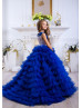 Royal Blue Lace Tulle Tiered Flower Girl Dress Birthday Party Dress Royal Blue Lace Tulle Tiered Flower Girl Dress Birthday Party Dress